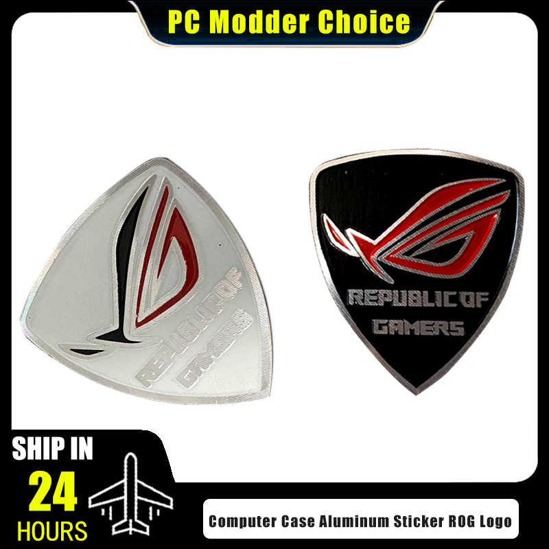 Gaming Console Cabinet - Computerkast Aluminium sticker ROG Logo Gamer