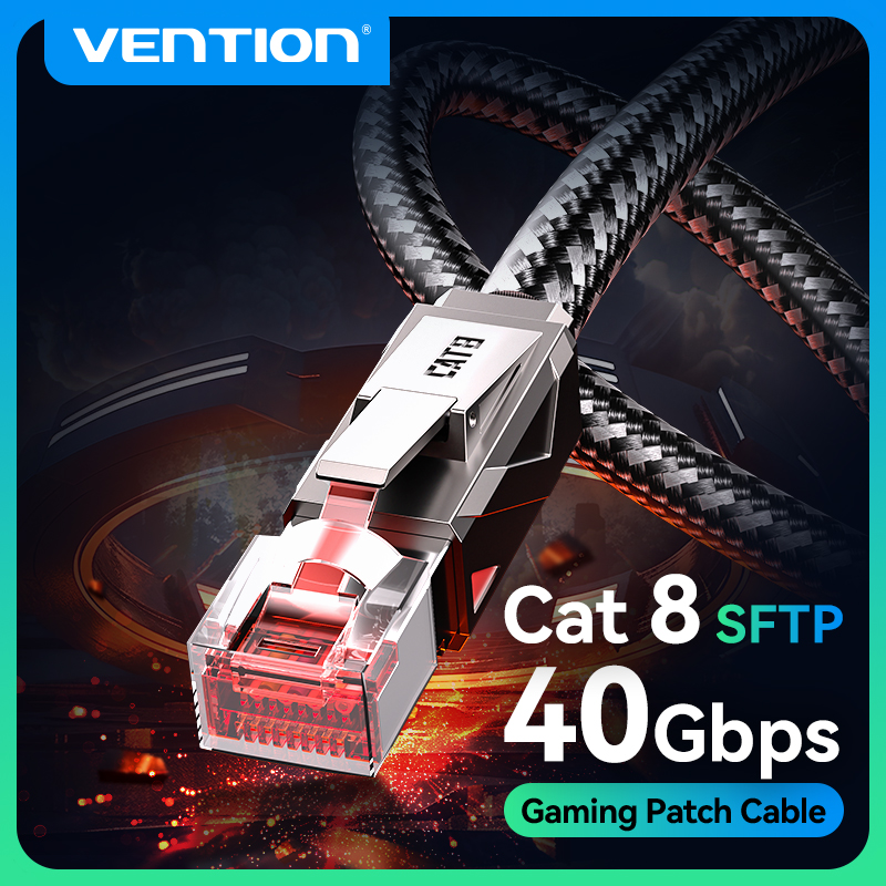 Gaming Console Cabinet - Ventie Cat8 Ethernet-kabel 40Gbps 2000MHz SFTP