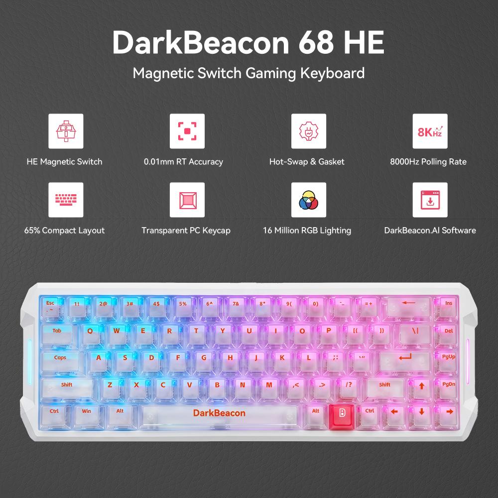 DarkBeacon Flux 68 HE Magnetis - Gaming Console Or Pc recensie en prijs