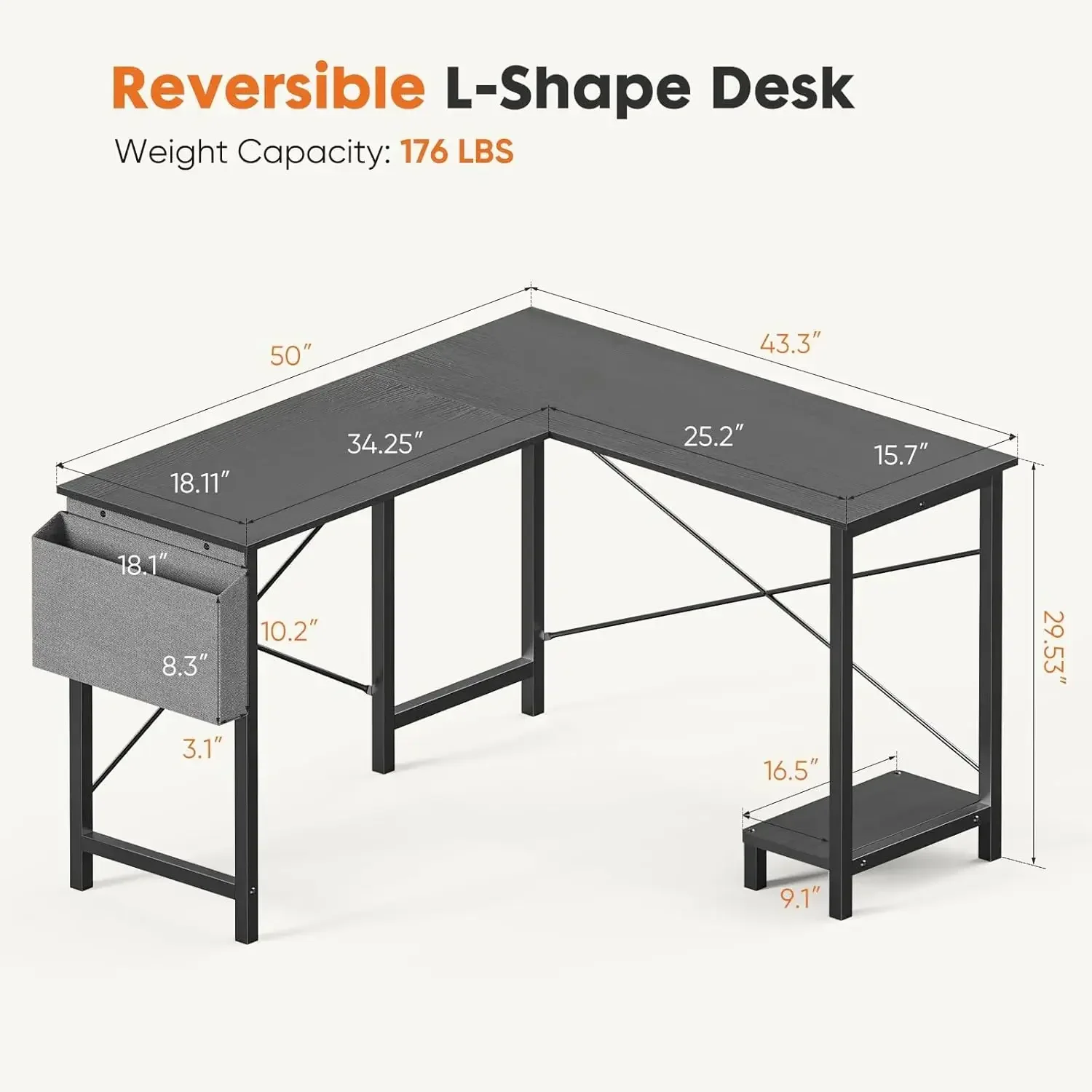 L-vormig bureau - Computerbure - Gaming Console Table recensie en prijs