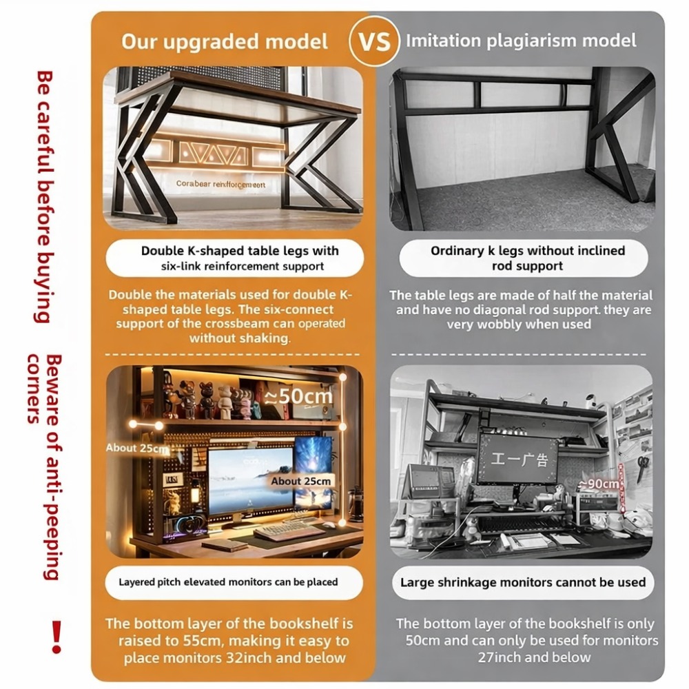 Gamingbureau met boekenplank e - Gaming Console Table recensie en prijs